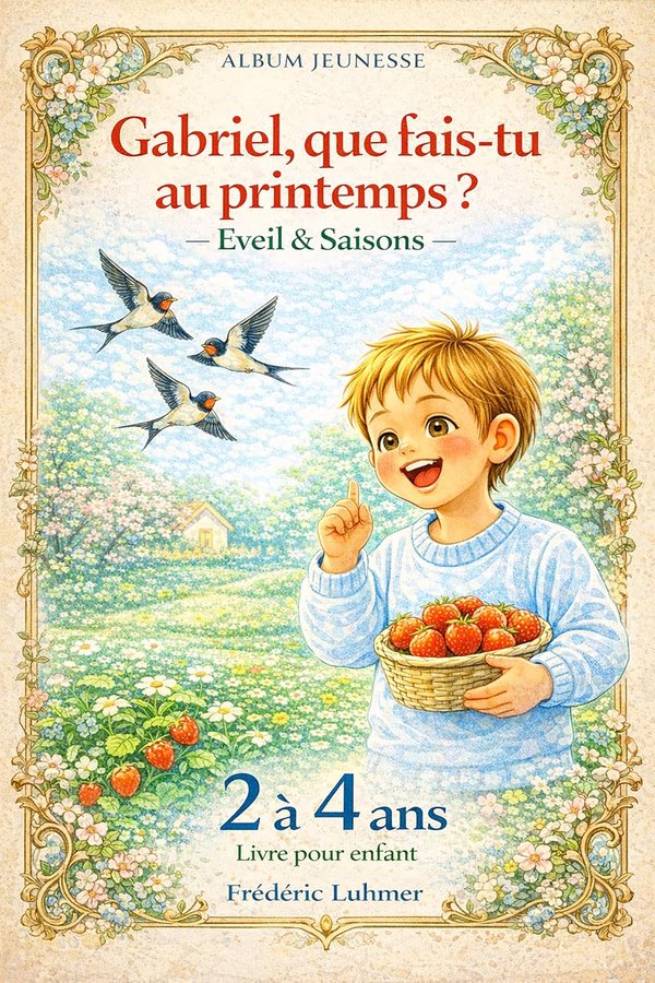 Livre pour enfant de 2 3 4 ans - Eveil et saisons Album jeunesse - Gabriel que fais-tu au printemps ? - Frédéric Luhmer | Livr'ToK