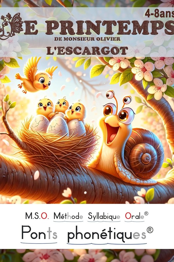 LE PRINTEMPS DE MONSIEUR OLIVIER L'ESCARGOT MSO Méthode Syllabique Orale avec ponts phonétiques DYS 4-8ans Une Lecture Amusante pour Lecteurs début facile à lire aussi pour dys dyslexique livre enfant 4 5 6 7 8 ans - Frédéric Luhmer | Livr'ToK