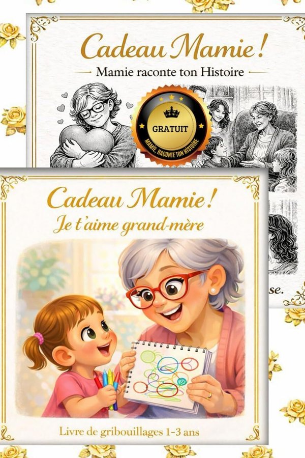 Mamie raconte ton histoire Cadeau grand-mère livre de gribouillages par ta petite-fille 1 2 3 ans Je t'aime GRAND FORMAT - Frédéric Luhmer | Livr'ToK