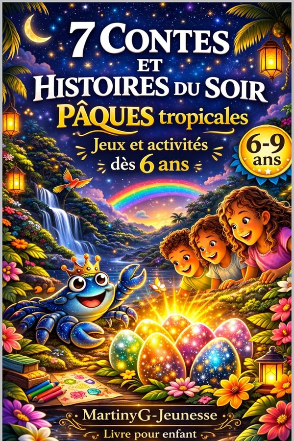 Histoires du soir - livre enfant 6 7 8 9 ans Pâques tropicales 7 contes - MartinyG Jeunesse | Livr'ToK